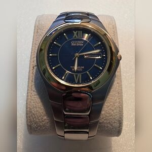 Citizen Eco-Drive Titanium Men's Watch - Blue and Silver